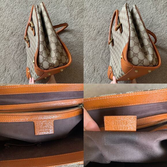 G1071 Gucci monogram canvas and brown leather tote bag - Picture 6 of 6